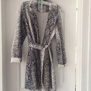 Faux suede snake print jacket